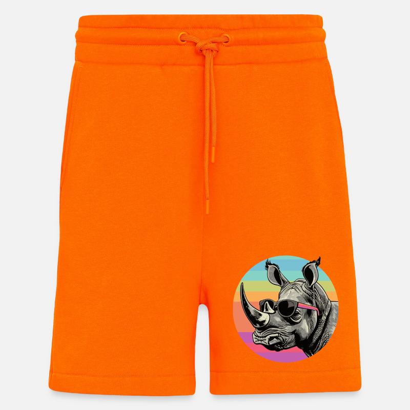 Rhino Retro Regenbogen - Shorts - made by SPREAD - SUNSET ORANGE
