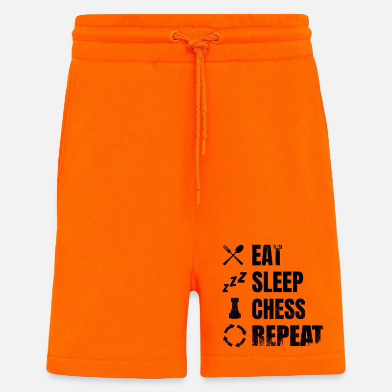 Manger, dormir, répéter les échecs - Short bio décontracté fabriqué en UE - SUNSET ORANGE