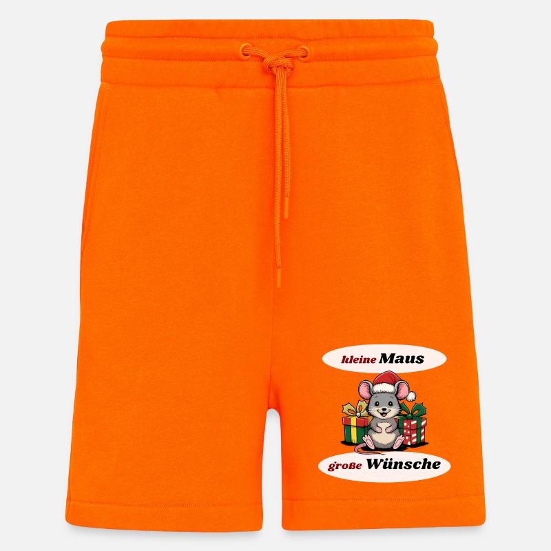 Souris de Noël - Short bio décontracté fabriqué en UE - SUNSET ORANGE