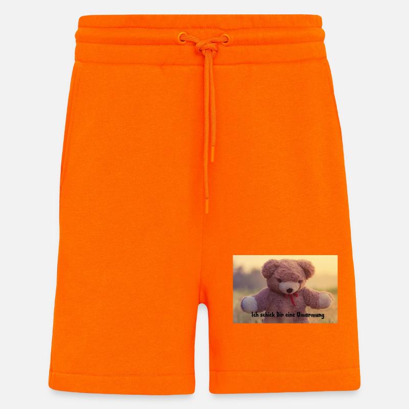 Teddy Bear Hug Print - Shorts - made by SPREAD - SUNSET ORANGE