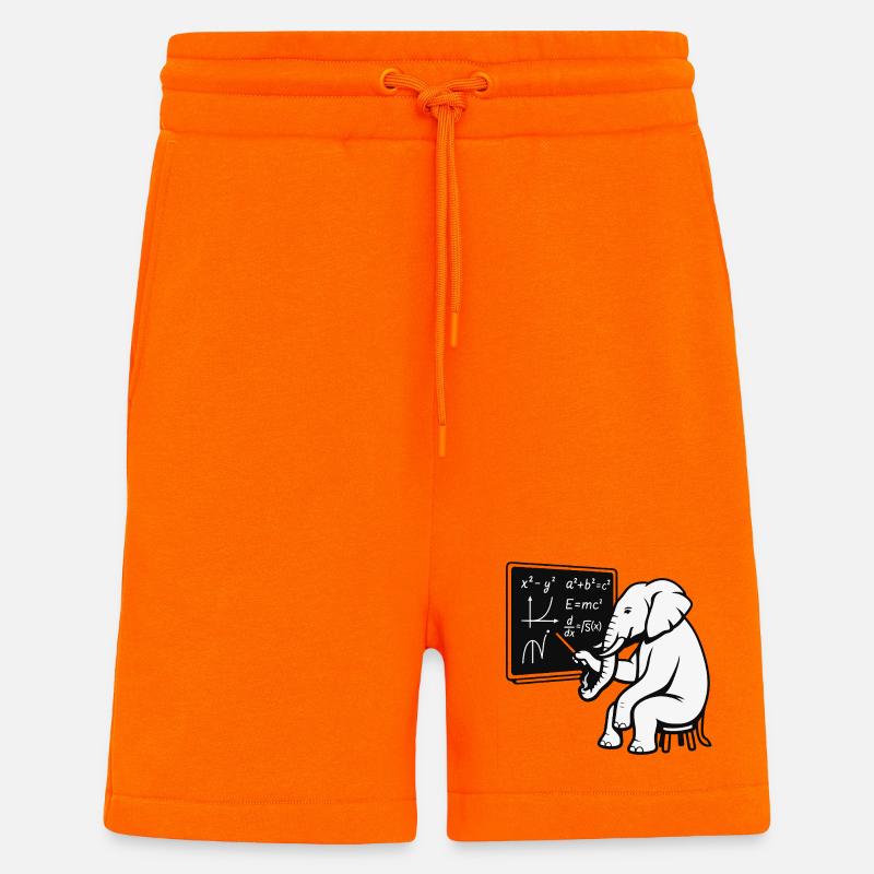 Professeur Éléphant - Short bio décontracté fabriqué en UE - SUNSET ORANGE