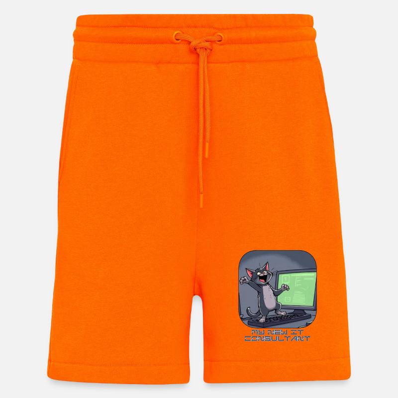 IT-Katze am Computer - Shorts - made by SPREAD - SUNSET ORANGE