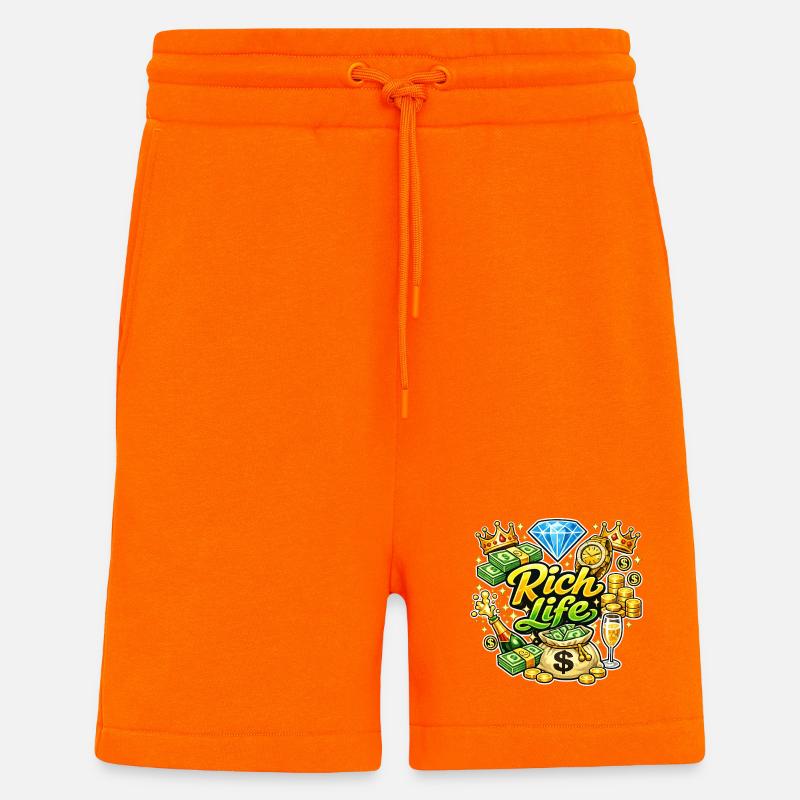 Rich Life Éclat et Diamants - Short bio décontracté fabriqué en UE - SUNSET ORANGE