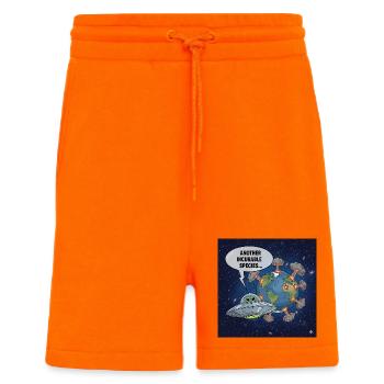 Alien UFO Observation - Another Irreparable Race - Shorts - made by SPREAD - SUNSET ORANGE - Front