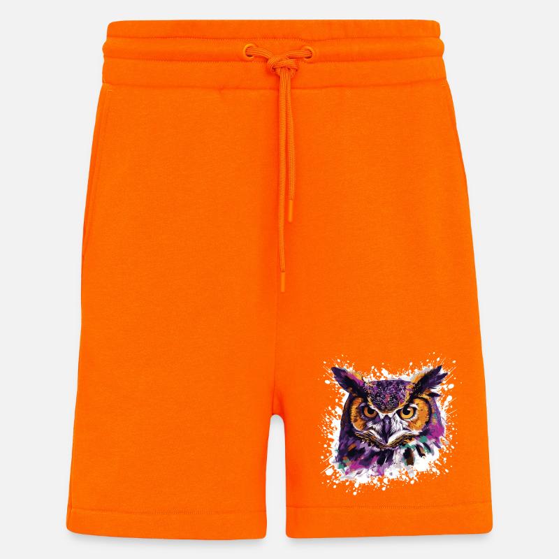 Eule Tier Nachteule - Shorts - made by SPREAD - SUNSET ORANGE