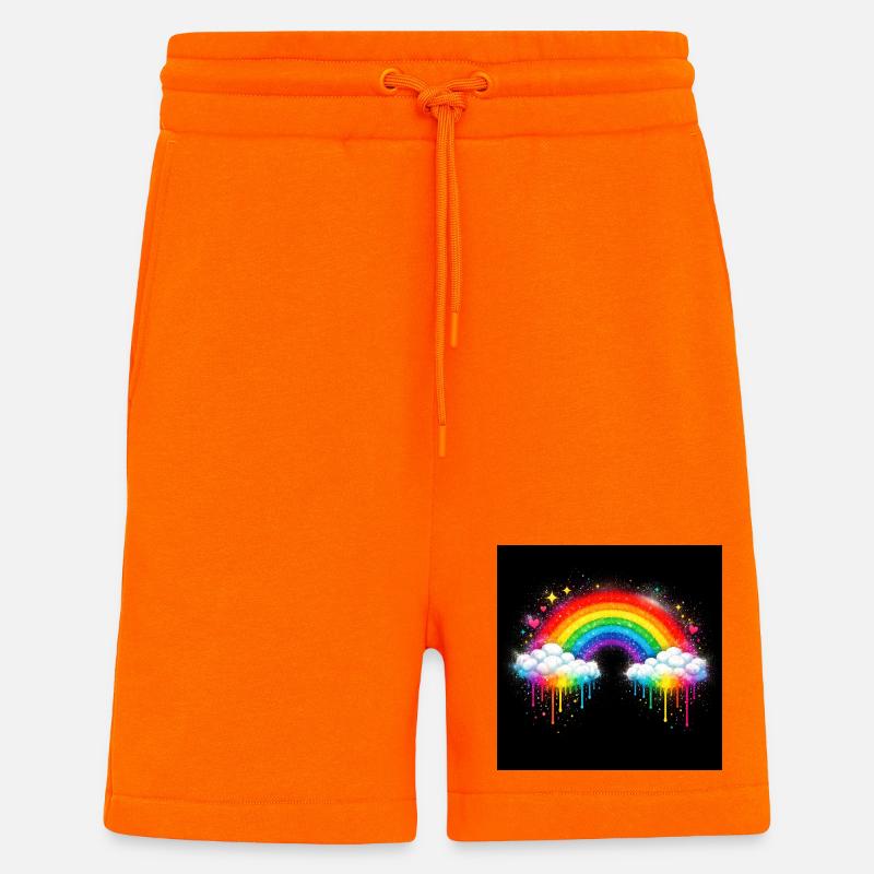 Rainbow Cloud Graffiti Drop - Shorts - made by SPREAD - SUNSET ORANGE