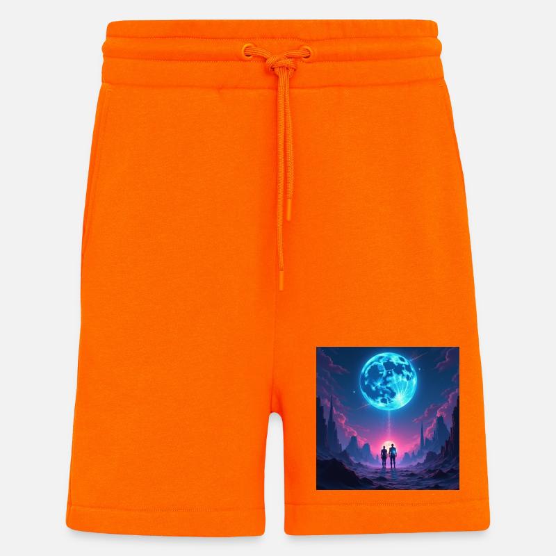 Chemin Lunaire de la Communauté - Short bio décontracté fabriqué en UE - SUNSET ORANGE
