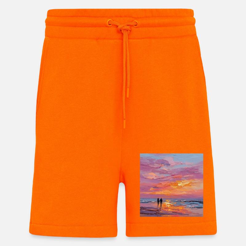 Coucher de soleil - Short bio décontracté fabriqué en UE - SUNSET ORANGE