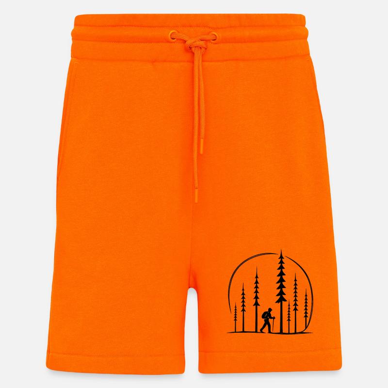 Waldwanderer Silhouettenkreis Geschenk Schweiz  - Shorts - made by SPREAD - SUNSET ORANGE