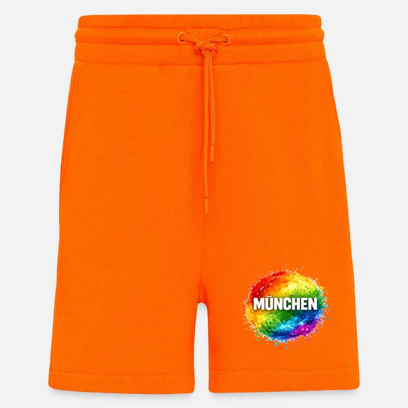Bunter Farbsplash über München - Shorts - made by SPREAD - SUNSET ORANGE