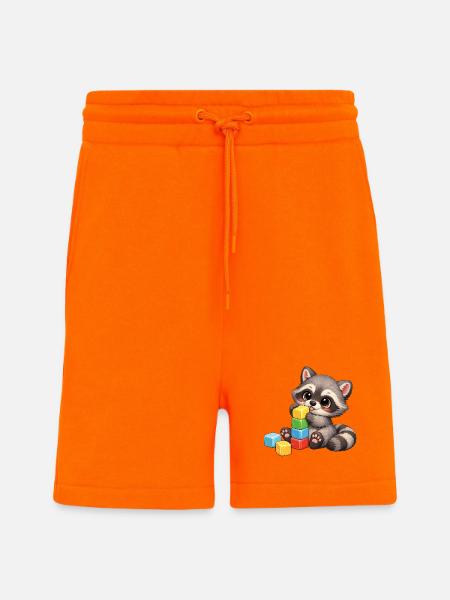 Baby Oskar with building blocks - Shorts - made by SPREAD - SUNSET ORANGE