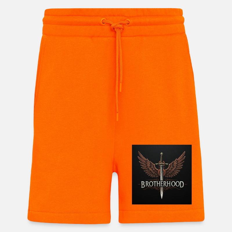 Fraternité Ailée Épée - Short bio décontracté fabriqué en UE - SUNSET ORANGE