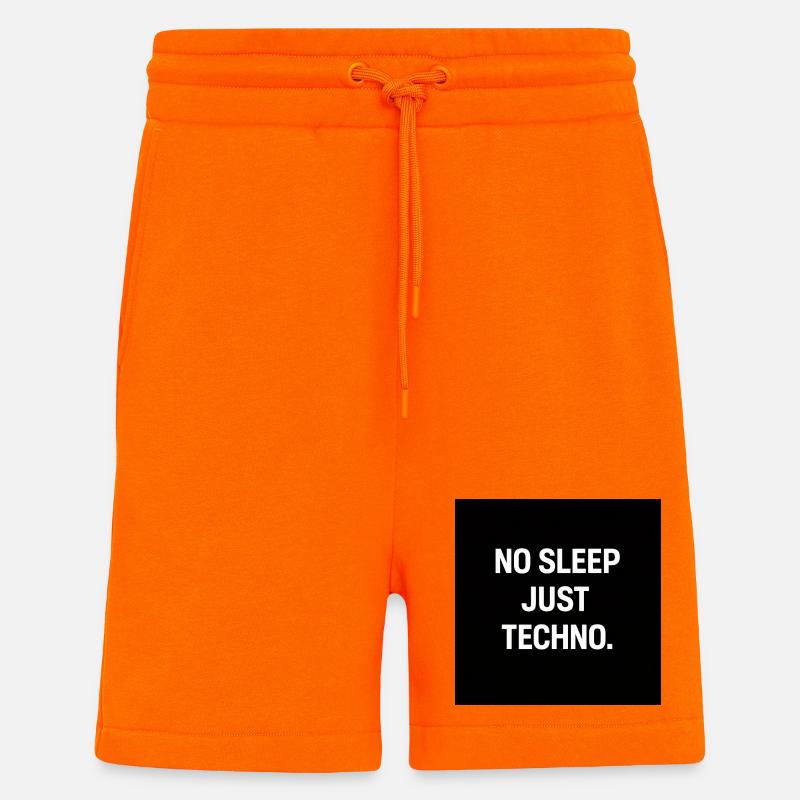 No Sleep Just Techno - Shorts - made by SPREAD - SUNSET ORANGE