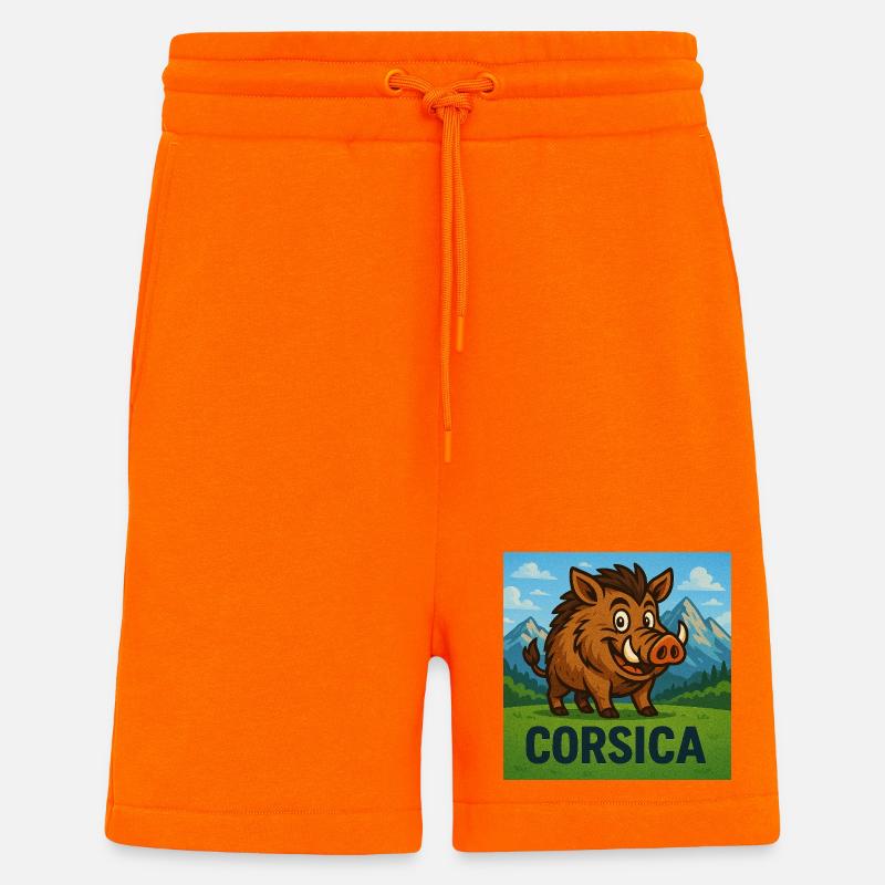 Cignale Corsu - Short bio décontracté fabriqué en UE - SUNSET ORANGE
