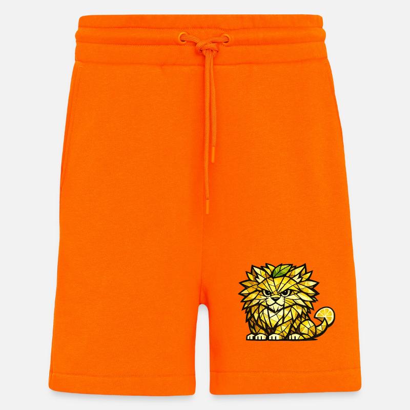 Lemon Lion Cubism version - Shorts - made by SPREAD - SUNSET ORANGE