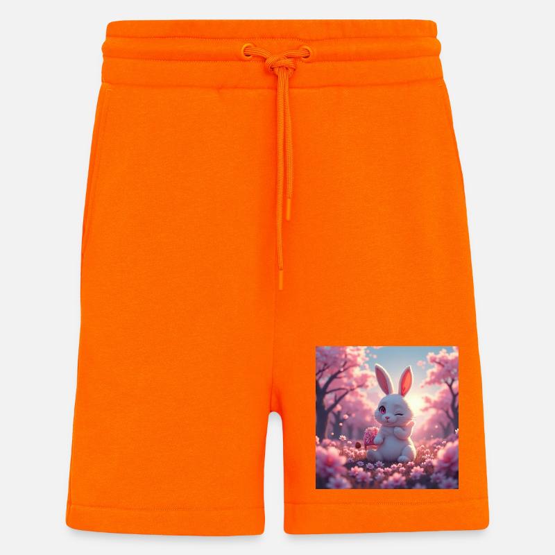lapin de pâques - Short bio décontracté fabriqué en UE - SUNSET ORANGE
