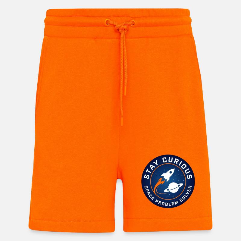 Restez curieux : Aventure spatiale - Short bio décontracté fabriqué en UE - SUNSET ORANGE
