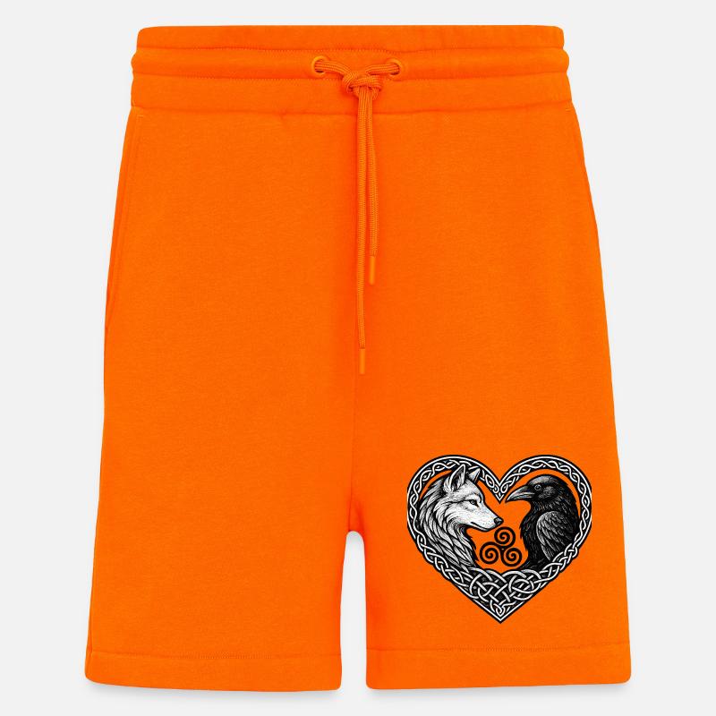 Celtic Heart: Wolf und Krähe - Shorts - made by SPREAD - SUNSET ORANGE