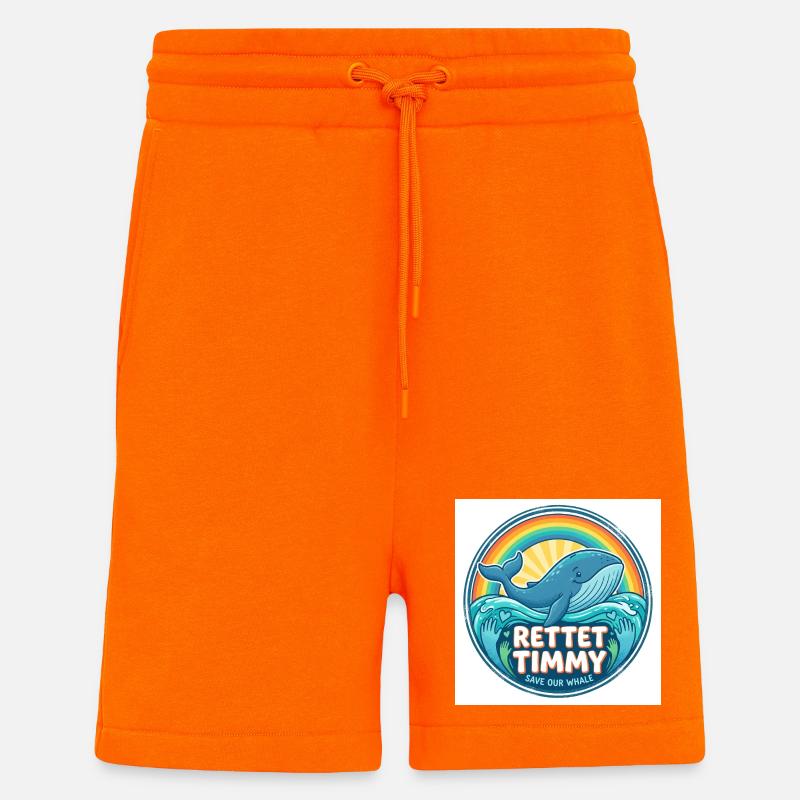 Rettet Timmy – Sauver notre baleine - Short bio décontracté fabriqué en UE - SUNSET ORANGE