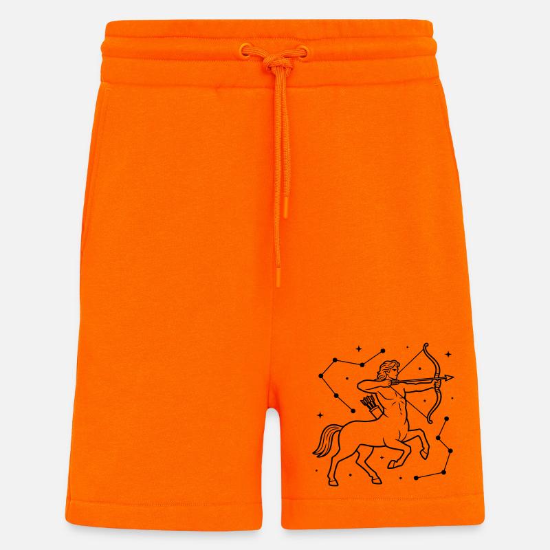 Signe du Sagittaire - Short bio décontracté fabriqué en UE - SUNSET ORANGE
