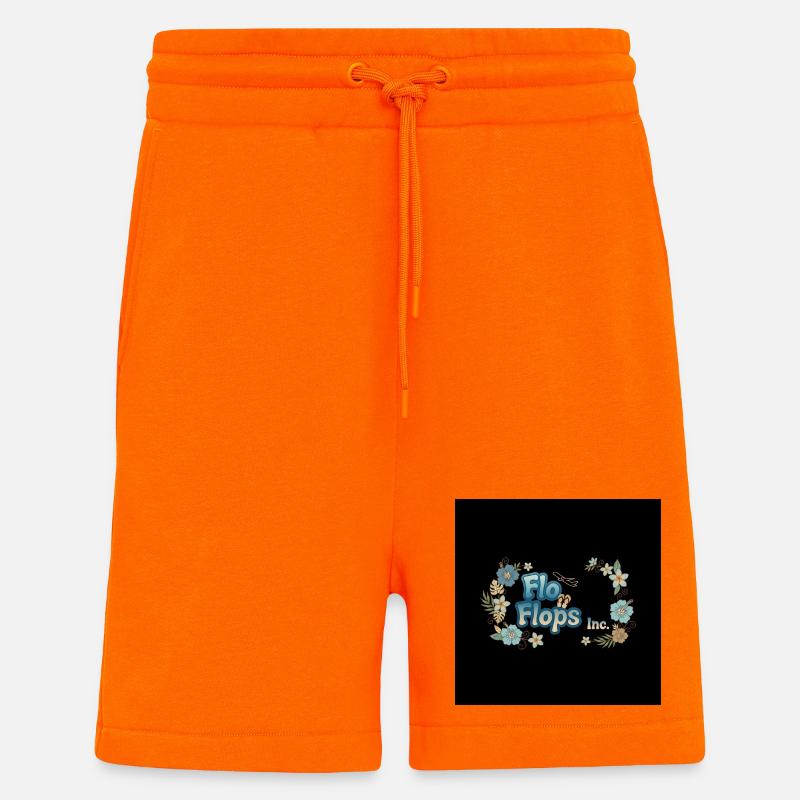Flo Flops Floral Logo - Short bio décontracté fabriqué en UE - SUNSET ORANGE