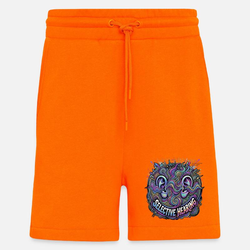 selective hearing - Shorts - made by SPREAD - SUNSET ORANGE