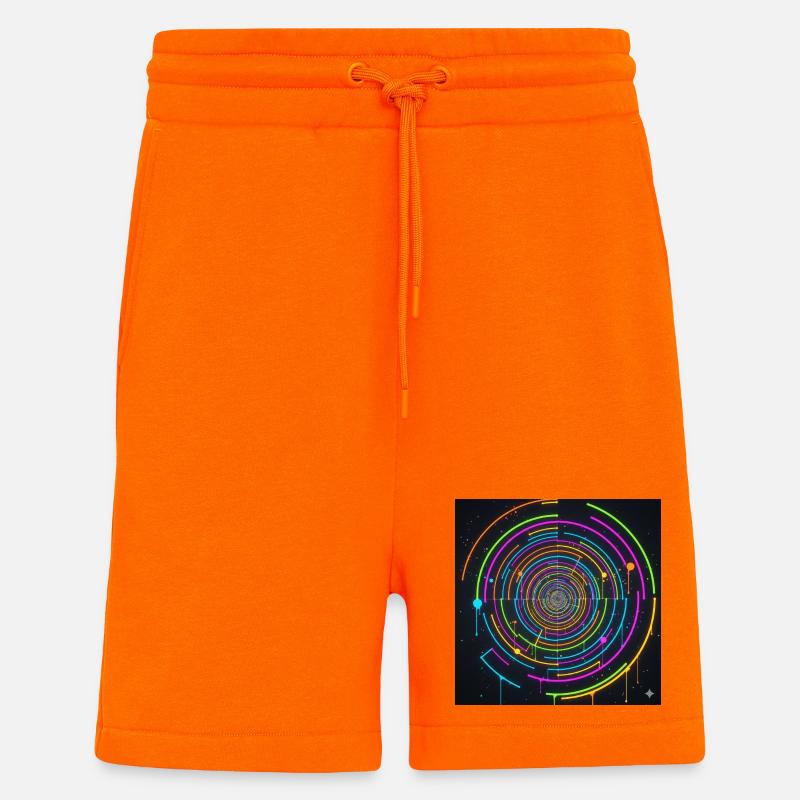 Neon Kreisspirale Farbenspiel - Shorts - made by SPREAD - SUNSET ORANGE