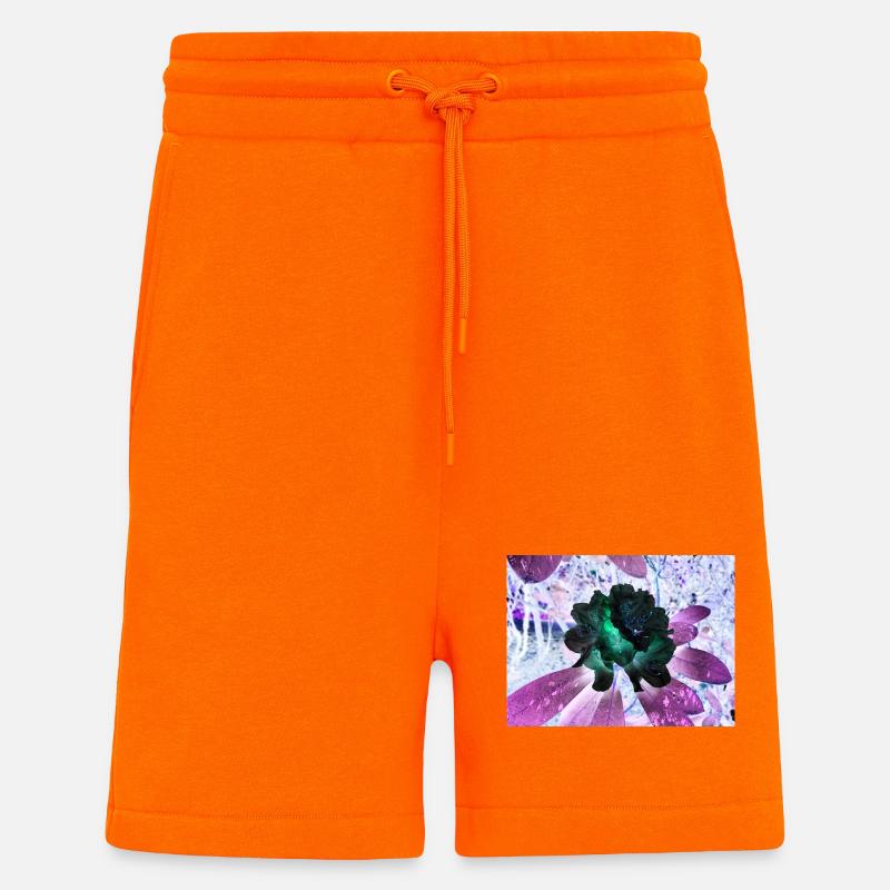Disposition Hyperflora de Neonblumen - Short bio décontracté fabriqué en UE - SUNSET ORANGE