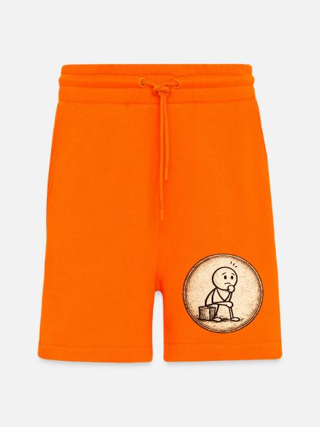 Sepia Thinker Sketch - Shorts - made by SPREAD - SUNSET ORANGE