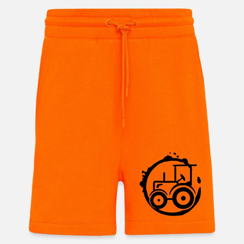 A tractor Graffiti - Shorts - made by SPREAD - SUNSET ORANGE