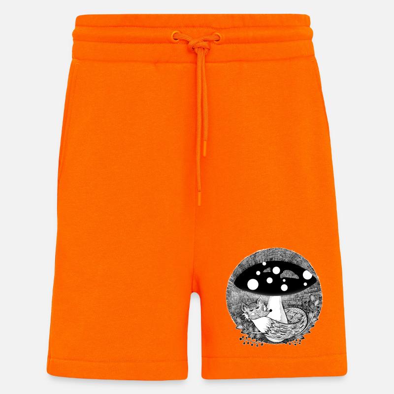 Fuchs Illustration schwarzweiß - Shorts - made by SPREAD - SUNSET ORANGE