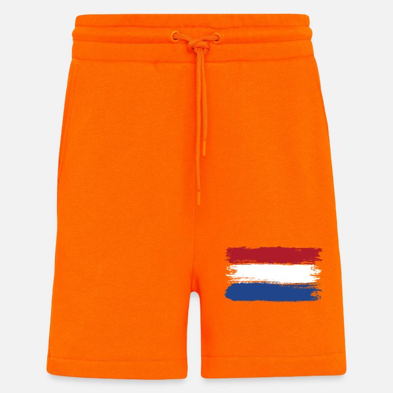 Drapeau néerlandais coups de pinceau - Short bio décontracté fabriqué en UE - SUNSET ORANGE