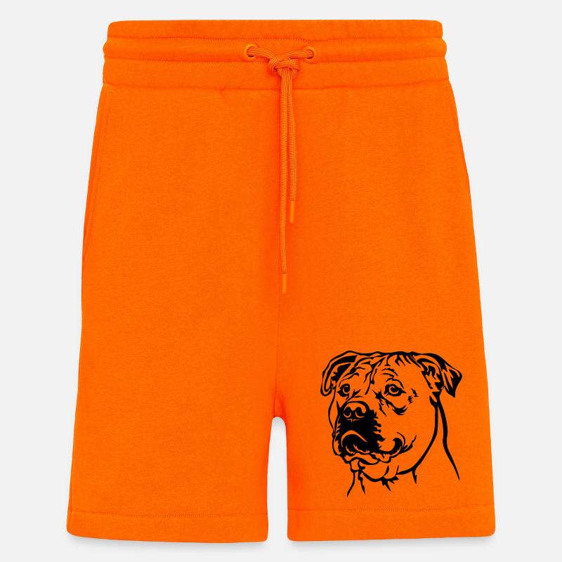 Perro Dogo Mallorquin Kopf - Shorts - made by SPREAD - SUNSET ORANGE