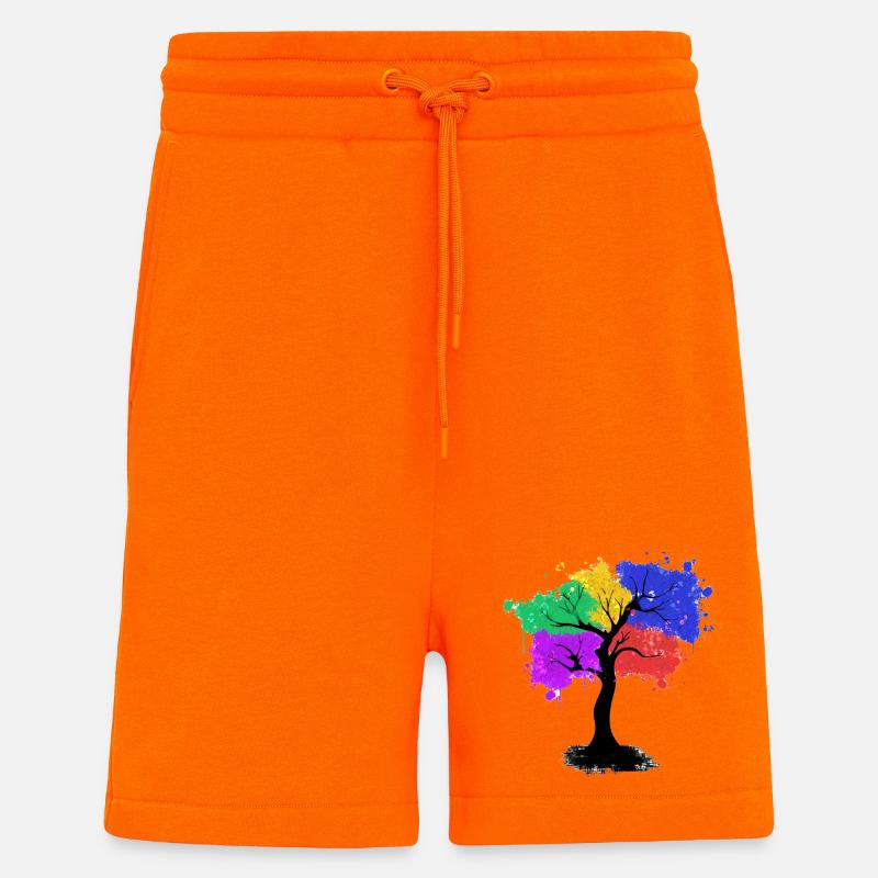 Arbre de couleur - Short bio décontracté fabriqué en UE - SUNSET ORANGE