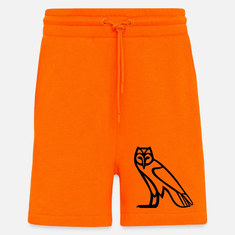Eulen-Hieroglyphe - Shorts - made by SPREAD - SUNSET ORANGE