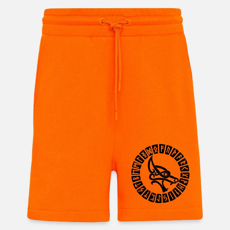 Schwarze Wolfs- und Wikingerrunen - Shorts - made by SPREAD - SUNSET ORANGE