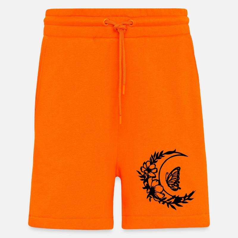 Mondblumen (schwarz) - Shorts - made by SPREAD - SUNSET ORANGE