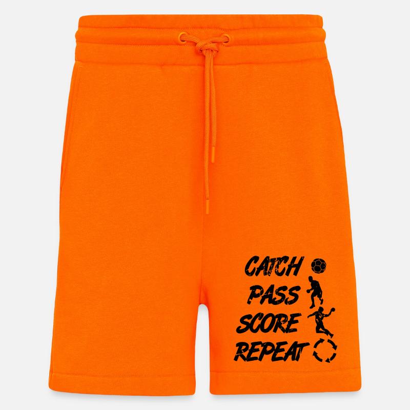 Attraper, passer, répéter, points - Short bio décontracté fabriqué en UE - SUNSET ORANGE