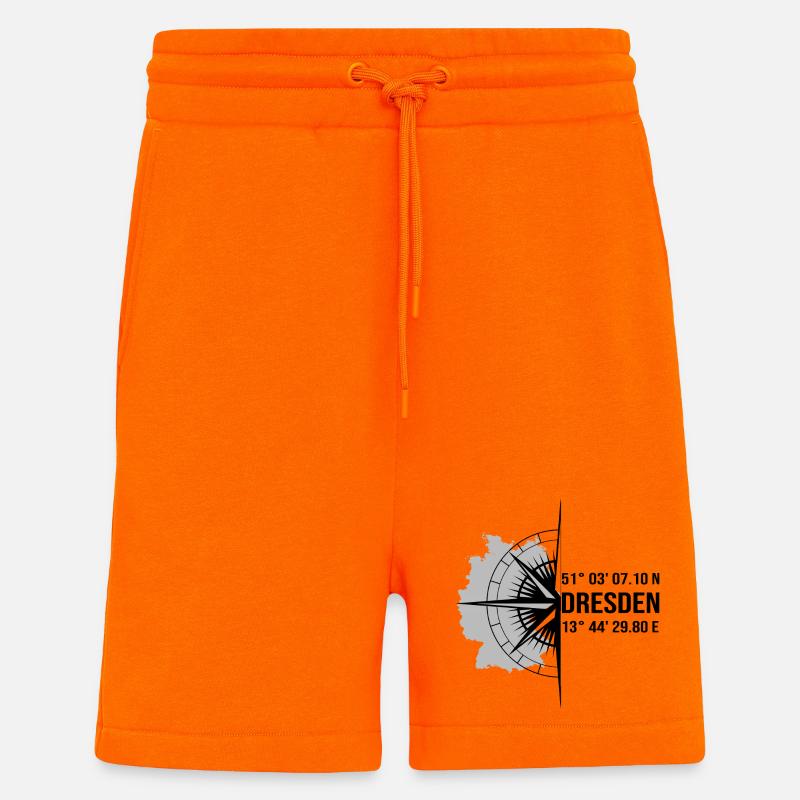 Koordinaten Dresden - Shorts - made by SPREAD - SUNSET ORANGE