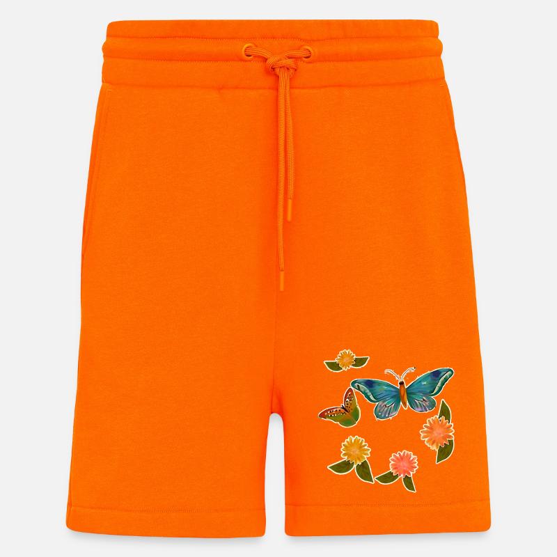 Schmetterlinge und Blumen - Shorts - made by SPREAD - SUNSET ORANGE