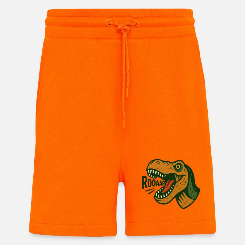 T-Rex Kopf mit lautem Gebrüll - Shorts - made by SPREAD - SUNSET ORANGE
