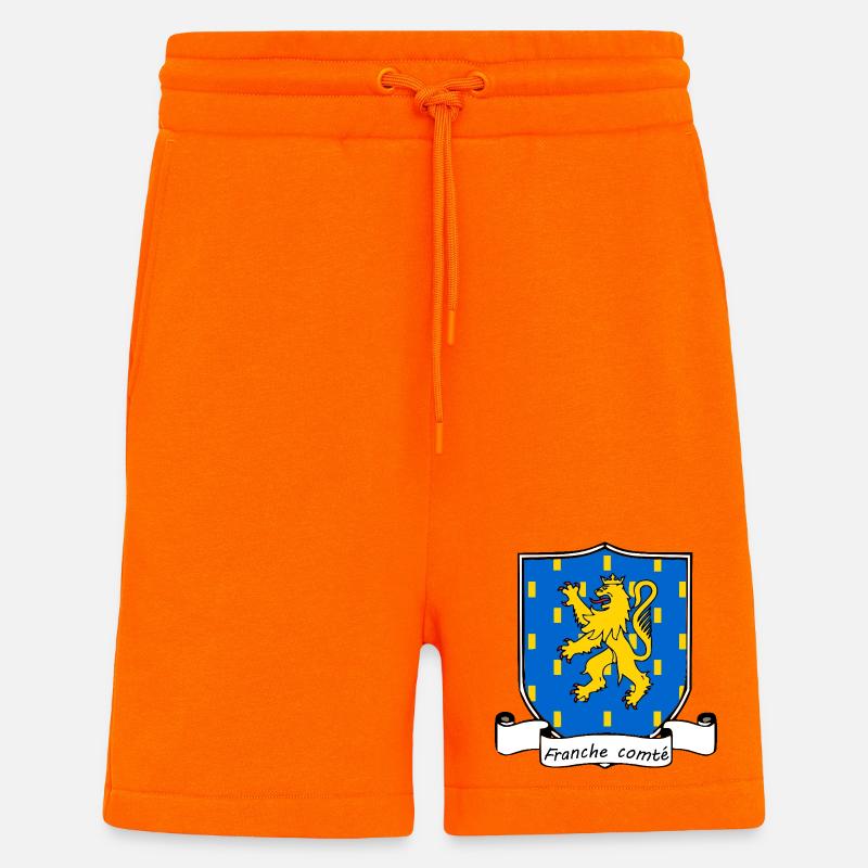 Franche-Comté - Short bio décontracté fabriqué en UE - SUNSET ORANGE