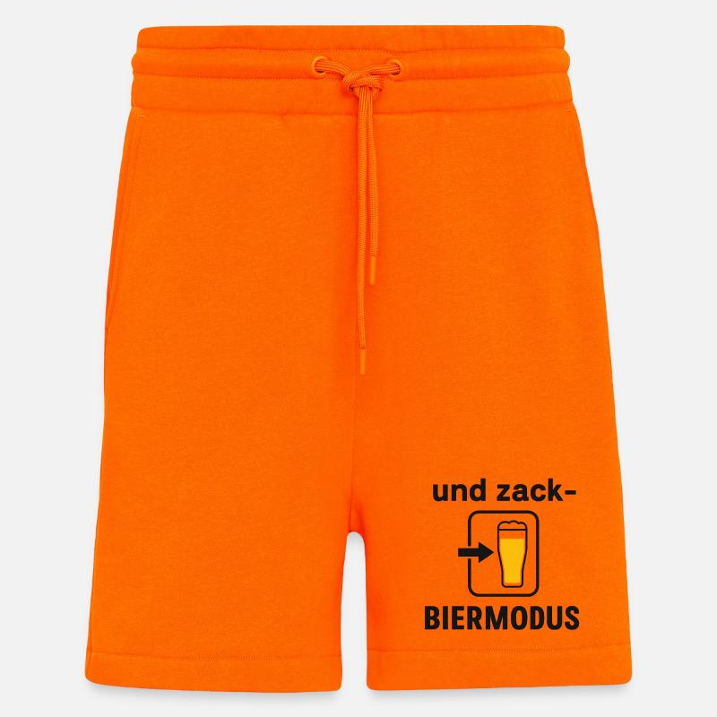 Conception de smartphone en mode bière - Short bio décontracté fabriqué en UE - SUNSET ORANGE