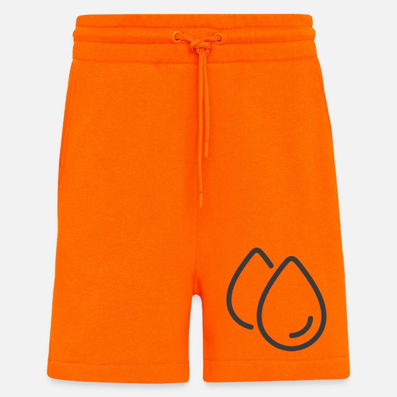 Doppelte Wassertropfen Linie Symbol Logo - Shorts - made by SPREAD - SUNSET ORANGE