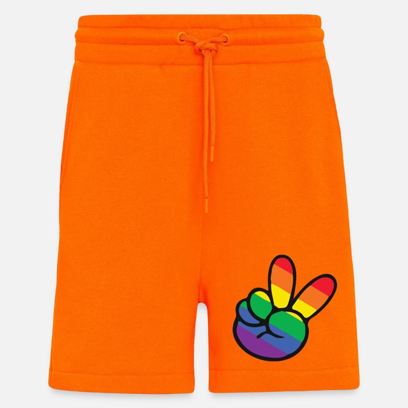 Regenbogen Peace Zeichen Hand - Shorts - made by SPREAD - SUNSET ORANGE