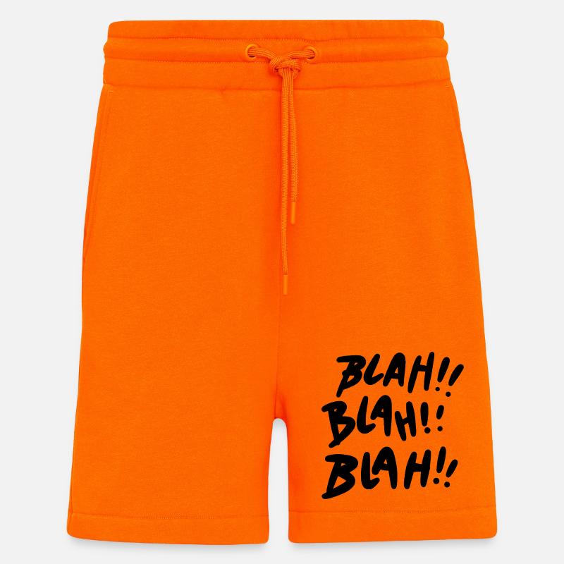 Bla Bla Bla Déclaration noire - Short bio décontracté fabriqué en UE - SUNSET ORANGE