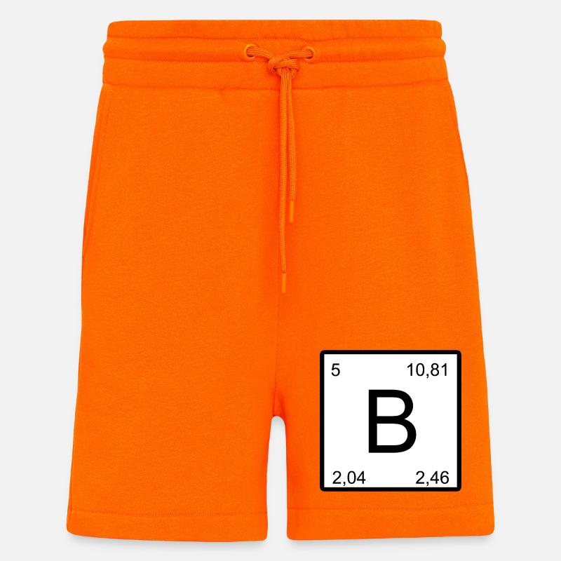 B Element Zahlenkunst Bor - Shorts - made by SPREAD - SUNSET ORANGE