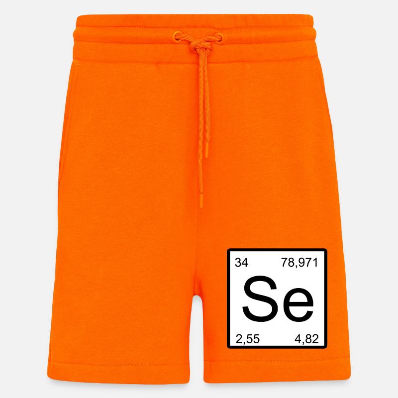 Conception d’éléments en sélénium se – Esthétique chimique - Short bio décontracté fabriqué en UE - SUNSET ORANGE