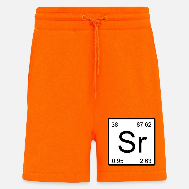 Strontium Sr Element Symbol Minimaldesign - Shorts - made by SPREAD - SUNSET ORANGE