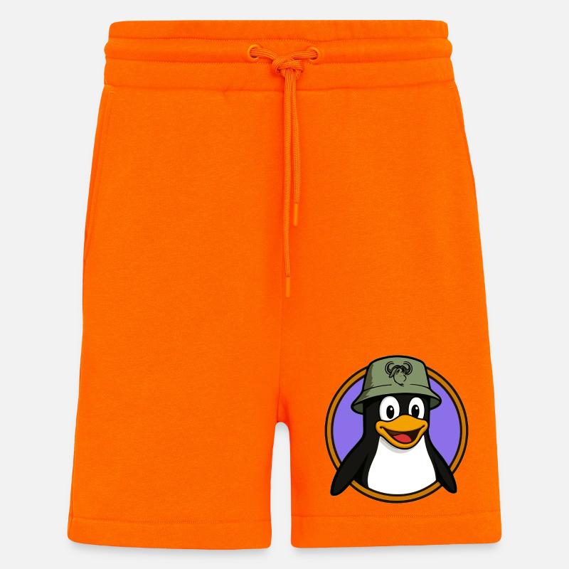 Tux Linux + GNU Hat - Short bio décontracté fabriqué en UE - SUNSET ORANGE